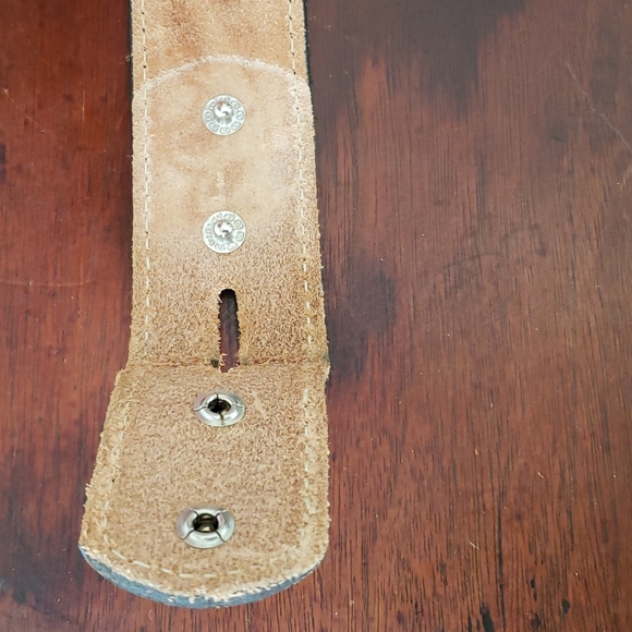 Tooled Western Leather Belt Size 36 - Picture 6 of 13